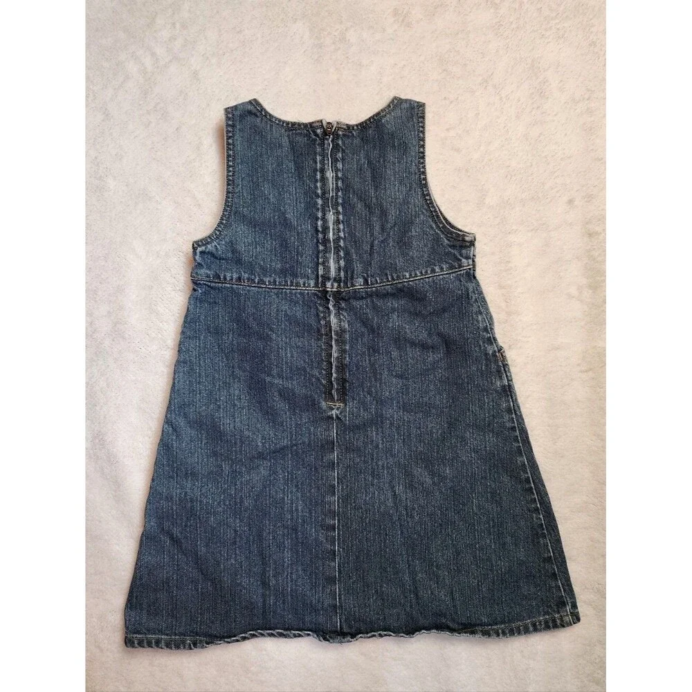 Vintage Gymboree Blue Denim Dress with Embroidery Size 6